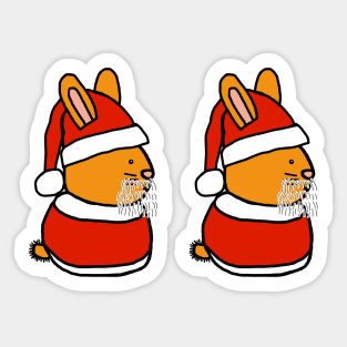 Cute Santa Bunny Rabbit Pair Sticker